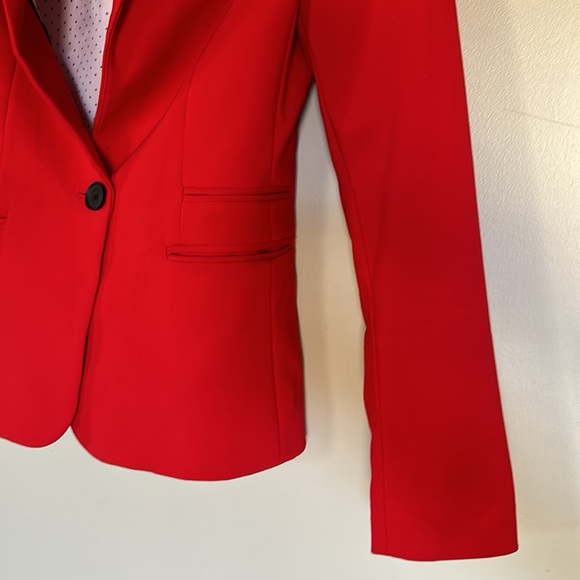 Express Notch Collar One Button Blazer - Red - 0 - Picture 4 of 16